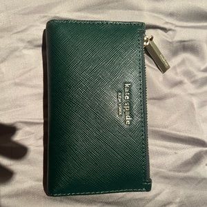 Kate Spade Small Slim Bifold Green wallet